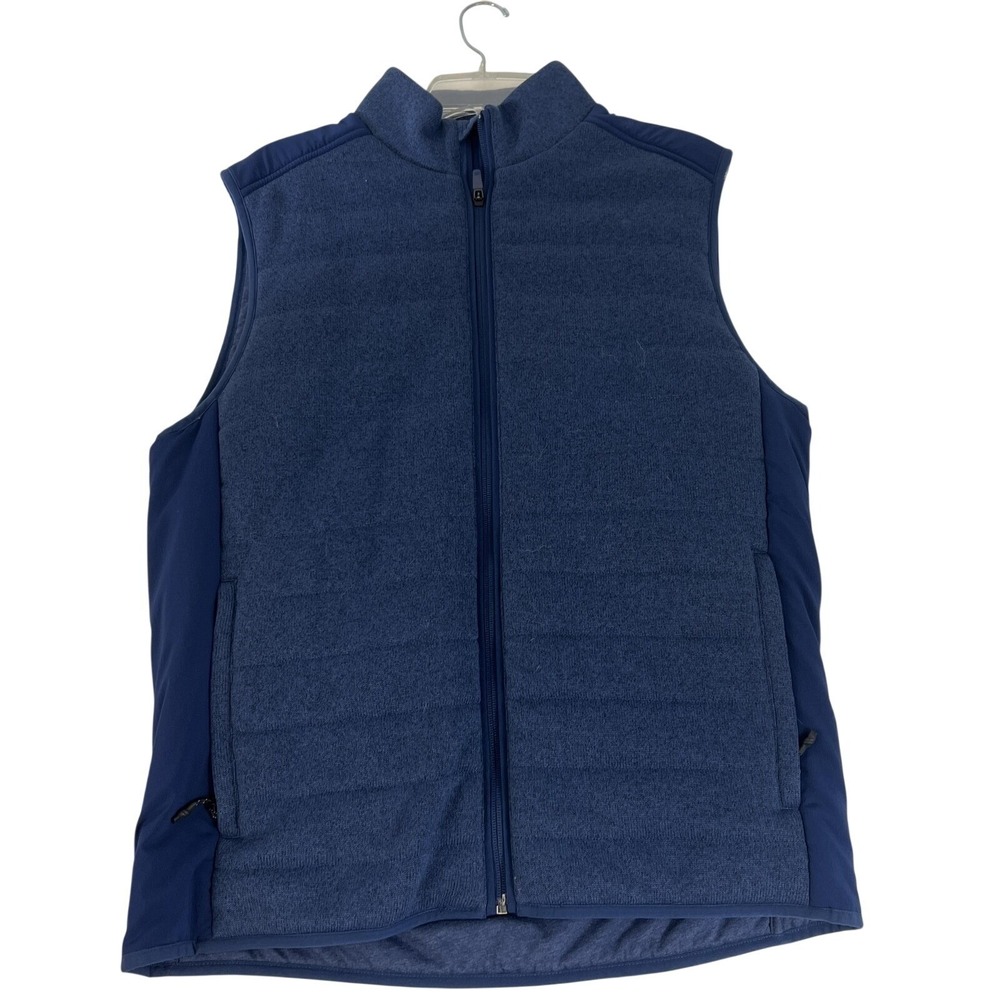 Vineyard Vines Vest Mens Medium Blue Fleece Quilted‎ Full Zip Outdoor 1Q000024